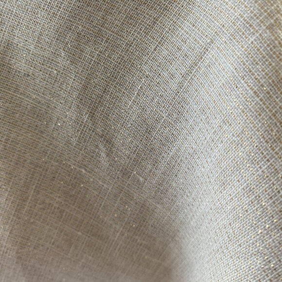 LE CHATEAU Cream Color 95% Linen Shimmery Knee Length Skirt Size 15/16 - Picture 5 of 7